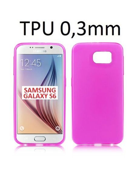 CUSTODIA GEL TPU SILICONE ULTRA SLIM 0,3mm per SAMSUNG SM-G920 GALAXY S6 COLORE ROSA TRASPARENTE