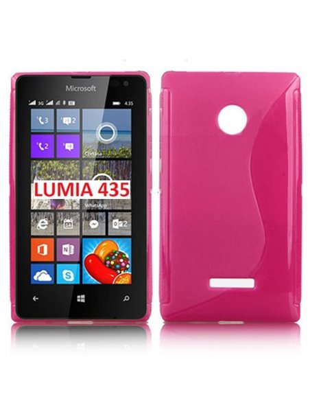 CUSTODIA GEL TPU SILICONE DOUBLE per MICROSOFT LUMIA 435 COLORE ROSA