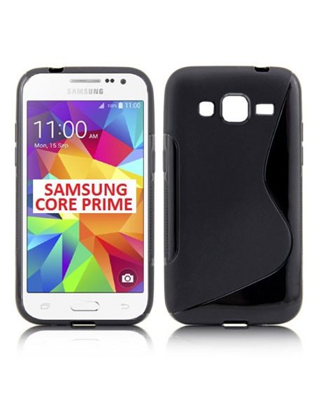 CUSTODIA GEL TPU SILICONE DOUBLE per SAMSUNG G360 GALAXY CORE PRIME COLORE NERO