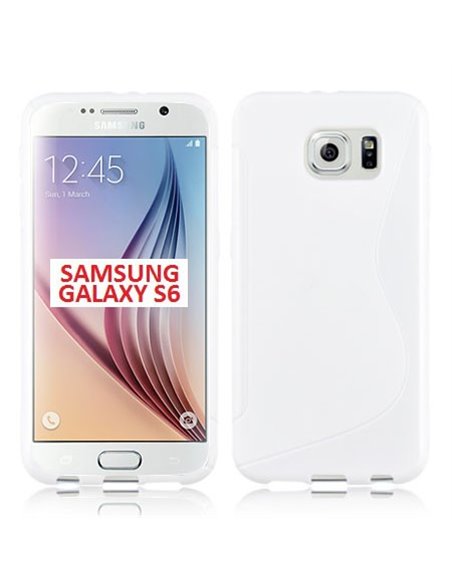 CUSTODIA GEL TPU SILICONE DOUBLE per SAMSUNG SM-G920 GALAXY S6 COLORE BIANCO