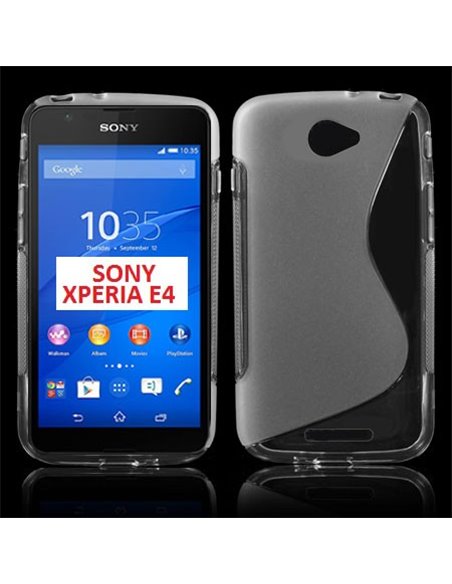 CUSTODIA GEL TPU SILICONE DOUBLE per SONY XPERIA E4, E2104, E2105 COLORE BIANCO TRASPARENTE