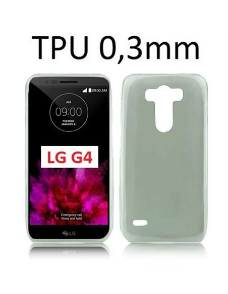 CUSTODIA GEL TPU SILICONE ULTRA SLIM 0,3mm per LG G4, H815 COLORE NERO TRASPARENTE