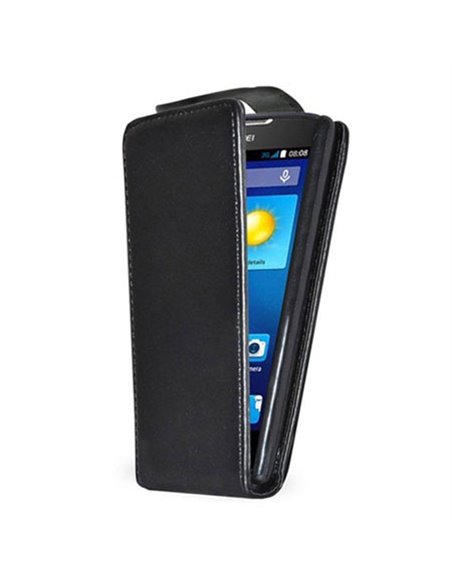 CUSTODIA FLIP VERTICALE SIMILPELLE per HUAWEI ASCEND Y540, ASCEND Y520 COLORE NERO