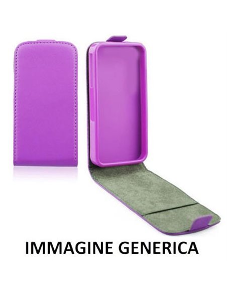 CUSTODIA FLIP VERTICALE SLIM SIMILPELLE per SAMSUNG SM-G920 GALAXY S6 CON INTERNO IN TPU SILICONE COLORE VIOLA