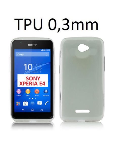 CUSTODIA GEL TPU SILICONE ULTRA SLIM 0,3mm per SONY XPERIA E4, E2104, E2105 COLORE NERO TRASPARENTE