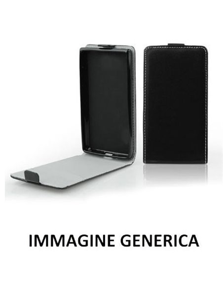 CUSTODIA FLIP VERTICALE SLIM SIMILPELLE per LENOVO S90 SISLEY CON INTERNO IN TPU SILICONE COLORE NERO