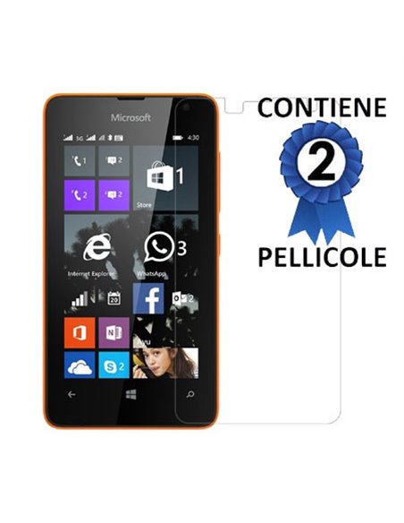 PELLICOLA PROTEGGI DISPLAY per MICROSOFT LUMIA 430 DUAL SIM CONFEZIONE 2 PEZZI