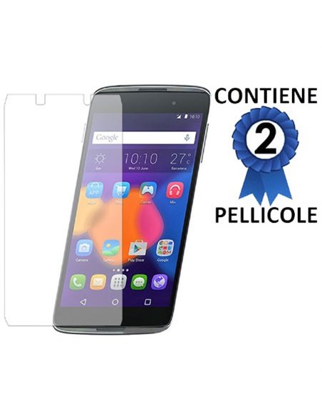 PELLICOLA PROTEGGI DISPLAY per ALCATEL ONE TOUCH IDOL 3, ONE TOUCH IDOL 3 DUAL SIM 5.5' POLLICI OT-6045Y CONFEZIONE 2 PEZZI