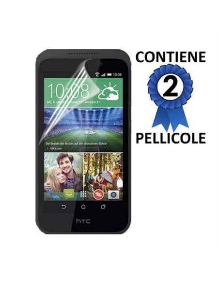 PELLICOLA per HTC DESIRE 526G DUAL SIM, DESIRE 526G+ DUAL SIM, DESIRE 526 - PROTEGGI DISPLAY CONFEZIONE 2 PEZZI