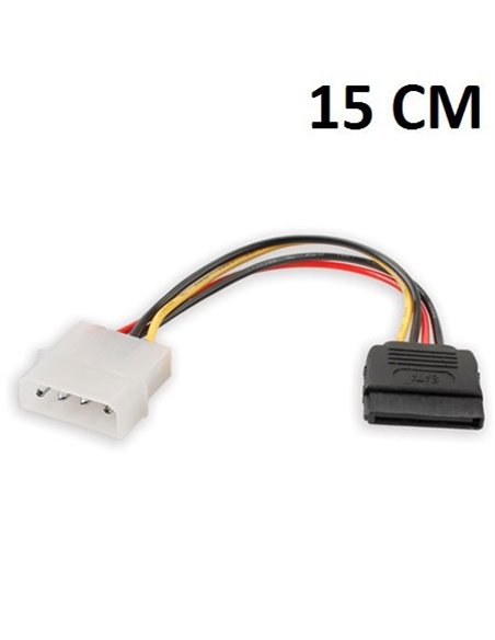 CAVO ADATTATORE DI ALIMENTAZIONE SATA IN RAME CON CONNETTORE 4 PIN MOLEX A 15 PIN (SATA) LUNGHEZZA 15CM SP4152 VULTECH