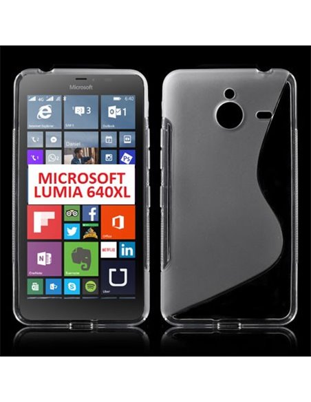 CUSTODIA GEL TPU SILICONE DOUBLE per MICROSOFT LUMIA 640 XL COLORE BIANCO - TRASPARENTE