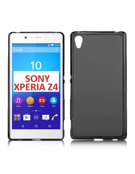 CUSTODIA GEL TPU SILICONE per SONY XPERIA Z4, XPERIA Z3+ COLORE NERO - TRASPARENTE