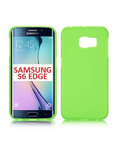 CUSTODIA GEL TPU SILICONE per SAMSUNG SM-G925 GALAXY S6 EDGE COLORE VERDE - TRASPARENTE