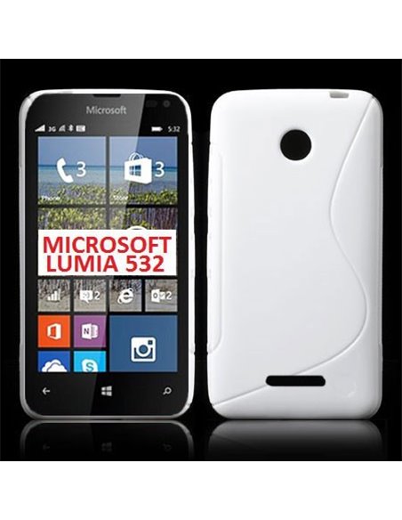 CUSTODIA GEL TPU SILICONE DOUBLE per MICROSOFT LUMIA 532 COLORE BIANCO