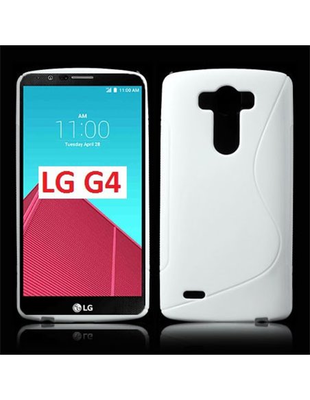 CUSTODIA GEL TPU SILICONE DOUBLE per LG G4, H815 COLORE BIANCO