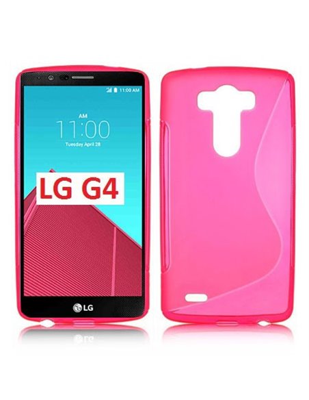 CUSTODIA GEL TPU SILICONE DOUBLE per LG G4, H815 COLORE ROSA