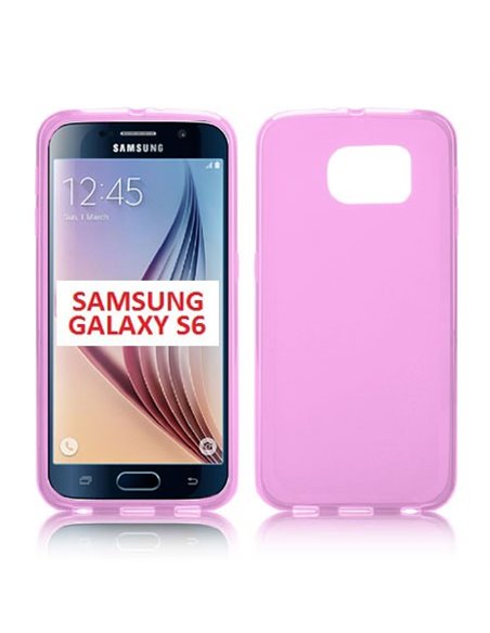 CUSTODIA GEL TPU SILICONE per SAMSUNG SM-G920 GALAXY S6 COLORE ROSA - TRASPARENTE