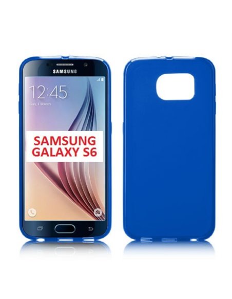 CUSTODIA GEL TPU SILICONE per SAMSUNG SM-G920 GALAXY S6 COLORE BLU - TRASPARENTE