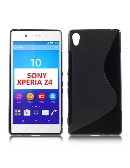 CUSTODIA GEL TPU SILICONE DOUBLE per SONY XPERIA Z4, XPERIA Z3+ COLORE NERO