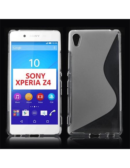 CUSTODIA GEL TPU SILICONE DOUBLE per SONY XPERIA Z4, XPERIA Z3+ COLORE BIANCO - TRASPARENTE