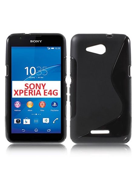 CUSTODIA GEL TPU SILICONE DOUBLE per SONY XPERIA E4G, SONY XPERIA E4G DUAL COLORE NERO