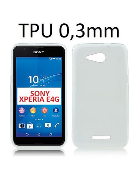 CUSTODIA GEL TPU SILICONE ULTRA SLIM 0,3mm per SONY XPERIA E4G, SONY XPERIA E4G DUAL COLORE BIANCO TRASPARENTE