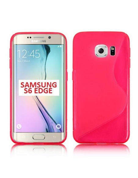 CUSTODIA GEL TPU SILICONE DOUBLE per SAMSUNG SM-G925 GALAXY S6 EDGE COLORE ROSA