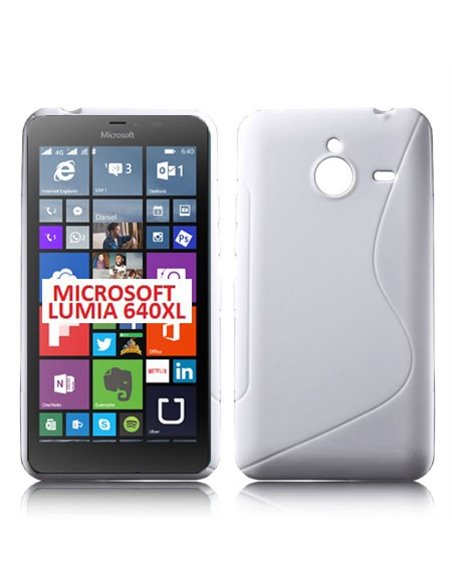 CUSTODIA GEL TPU SILICONE DOUBLE per MICROSOFT LUMIA 640 XL COLORE BIANCO