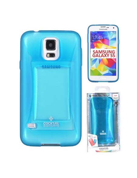 CUSTODIA GEL TPU SILICONE per SAMSUNG G900F GALAXY S5, GALAXY S5 NEO G903F COLORE AZZURRO ALTA QUALITA' MERCURY BLISTER