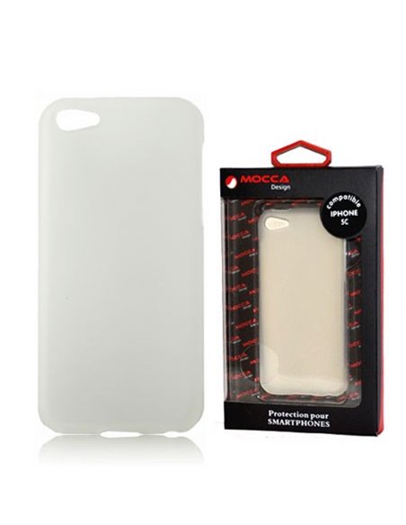 CUSTODIA GEL TPU SILICONE per APPLE IPHONE 5c COLORE BIANCO ALTA QUALITA' MOCCA BLISTER
