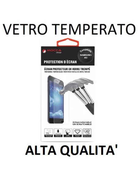 PELLICOLA PROTEGGI DISPLAY VETRO TEMPERATO 0,33mm per SAMSUNG SM-A300 GALAXY A3 (NO VERSIONE 2016) ALTA QUALITA' MOCCA BLISTER