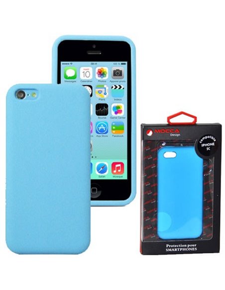 CUSTODIA GEL TPU SILICONE per APPLE IPHONE 5c COLORE BLU ALTA QUALITA' MOCCA BLISTER