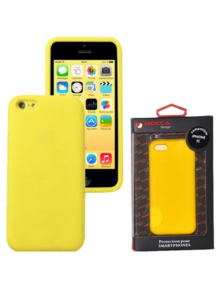 CUSTODIA GEL TPU SILICONE per APPLE IPHONE 5c COLORE GIALLO ALTA QUALITA' MOCCA BLISTER