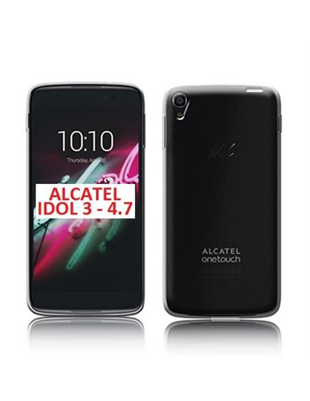 CUSTODIA GEL TPU SILICONE per ALCATEL ONE TOUCH IDOL 3 - 4.7' POLLICI, OT-6039X COLORE BIANCO - TRASPARENTE