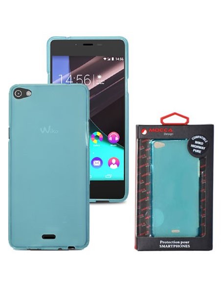 CUSTODIA GEL TPU SILICONE per WIKO HIGHWAY PURE 4G COLORE BLU - TRASPARENTE ALTA QUALITA' MOCCA BLISTER