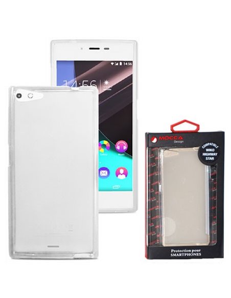 CUSTODIA GEL TPU SILICONE per WIKO HIGHWAY STAR 4G COLORE BIANCO - TRASPARENTE ALTA QUALITA' MOCCA BLISTER