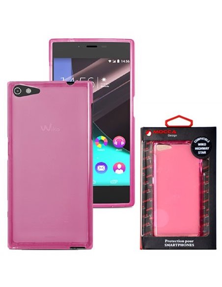 CUSTODIA GEL TPU SILICONE per WIKO HIGHWAY STAR 4G COLORE ROSA - TRASPARENTE ALTA QUALITA' MOCCA BLISTER