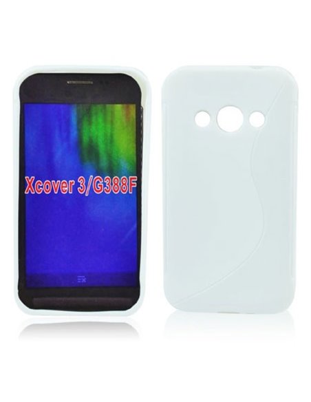 CUSTODIA GEL TPU SILICONE DOUBLE per SAMSUNG SM-G388F GALAXY XCOVER 3 COLORE BIANCO