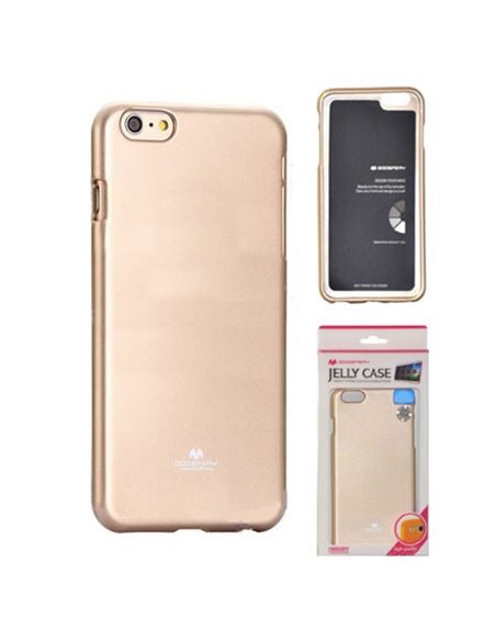 CUSTODIA GEL TPU SILICONE per APPLE IPHONE 4, 4s COLORE ORO LUCIDO CON GLITTER ALTA QUALITA' MERCURY BLISTER