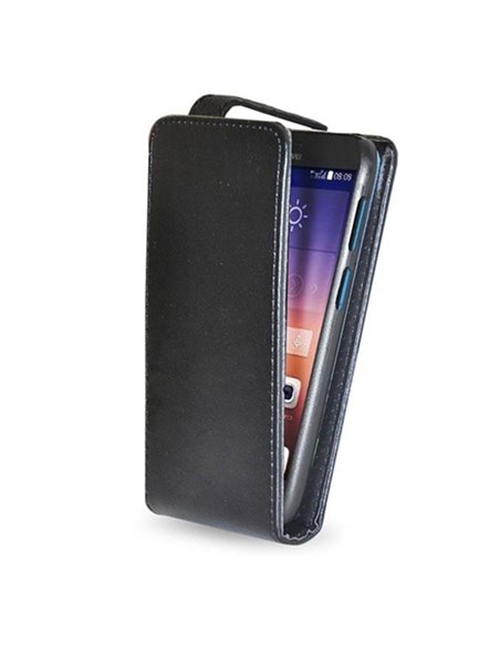 CUSTODIA FLIP VERTICALE SIMILPELLE per HUAWEI ASCEND Y625 COLORE NERO