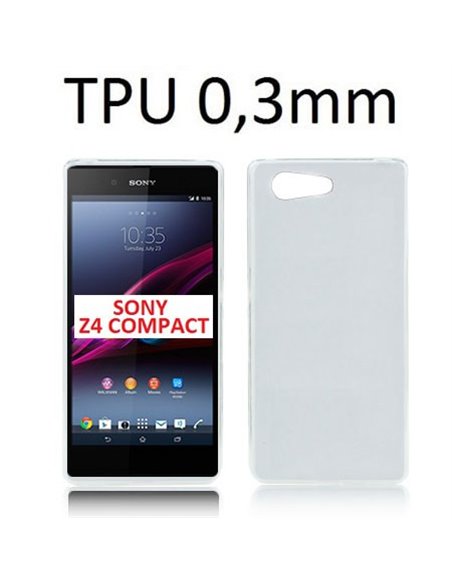 CUSTODIA GEL TPU SILICONE ULTRA SLIM 0,3mm per SONY XPERIA Z4 COMPACT COLORE BIANCO TRASPARENTE