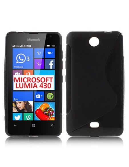 CUSTODIA GEL TPU SILICONE DOUBLE per MICROSOFT LUMIA 430 DUAL SIM COLORE NERO