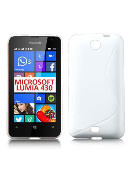 CUSTODIA GEL TPU SILICONE DOUBLE per MICROSOFT LUMIA 430 DUAL SIM COLORE BIANCO