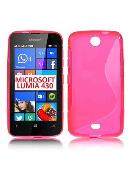 CUSTODIA GEL TPU SILICONE DOUBLE per MICROSOFT LUMIA 430 DUAL SIM COLORE ROSA