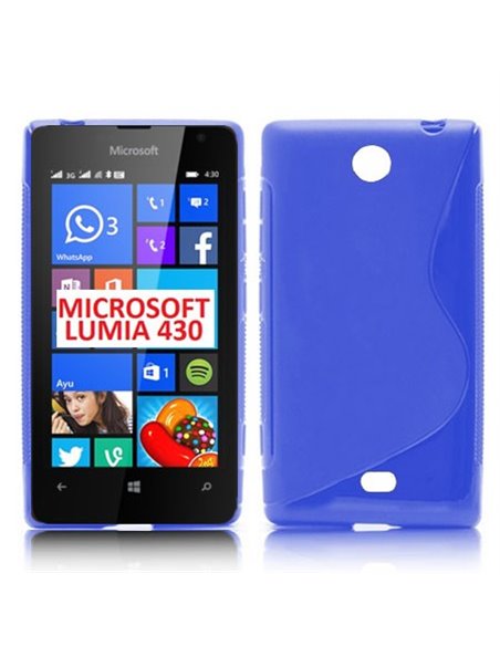 CUSTODIA GEL TPU SILICONE DOUBLE per MICROSOFT LUMIA 430 DUAL SIM COLORE BLU