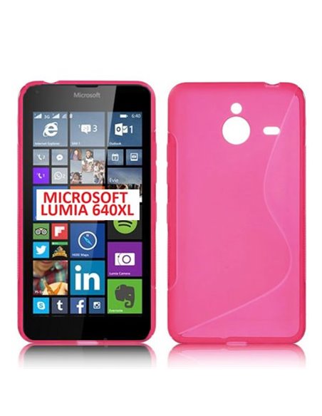 CUSTODIA GEL TPU SILICONE DOUBLE per MICROSOFT LUMIA 640 XL COLORE ROSA
