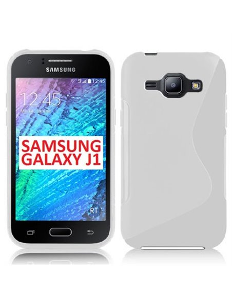 CUSTODIA GEL TPU SILICONE DOUBLE per SAMSUNG SM-J100H GALAXY J1 COLORE BIANCO