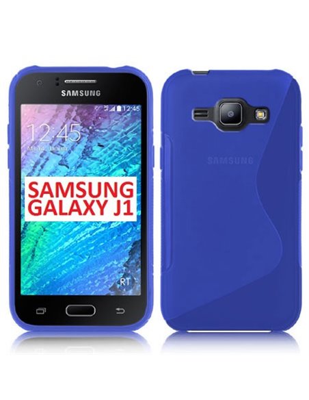 CUSTODIA GEL TPU SILICONE DOUBLE per SAMSUNG SM-J100H GALAXY J1 COLORE BLU