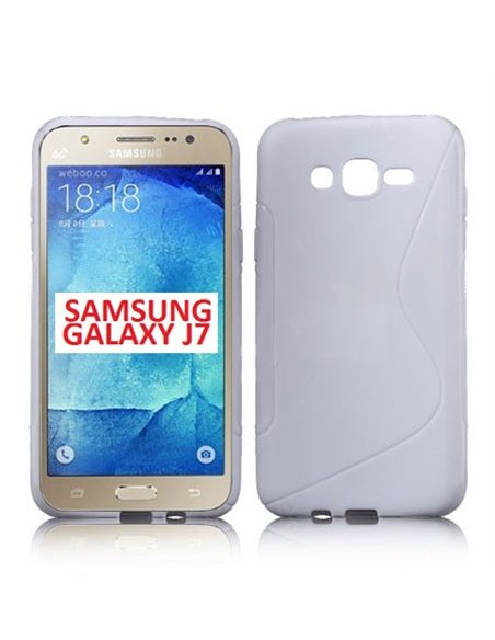 CUSTODIA GEL TPU SILICONE DOUBLE per SAMSUNG SM-J700F GALAXY J7 COLORE BIANCO