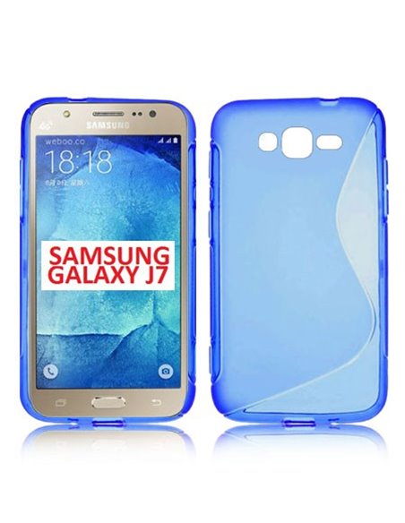 CUSTODIA GEL TPU SILICONE DOUBLE per SAMSUNG SM-J700F GALAXY J7 COLORE BLU